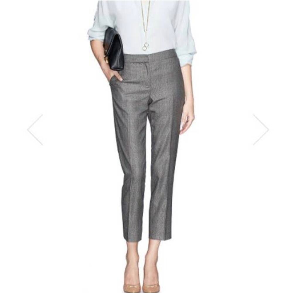 St. John Emma Gray Plaid Wool Dress Pants Size 4